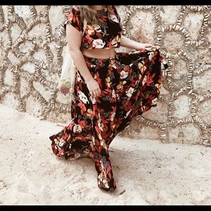 Free people floral skirt two piece